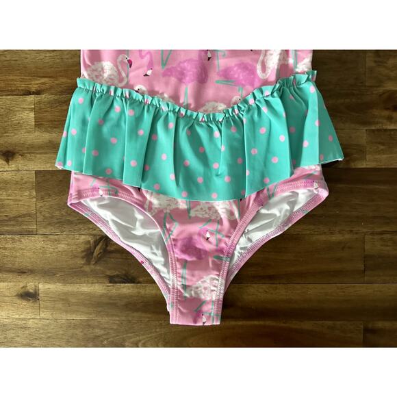 NWT Matilda Jane Enchanted Garden Island Party Pink Green One-Piece Swimsuit 6 - Picture 4 of 8